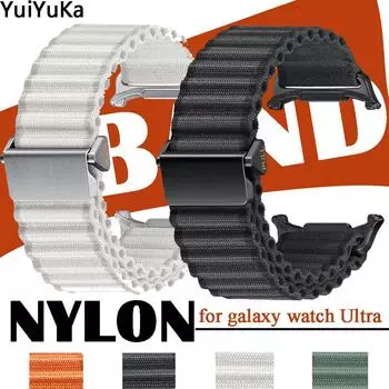 Нейлоновый ремешок One Click для Samsung Galaxy Watch Ultra 47 мм, регулируемый браслет без зазоров, спортивный ремешок для Galaxy Watch 7 Ultra Band 47 мм Samsung Galaxy watch Ultra оранжевый