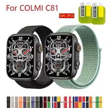 Нейлоновый ремешок-петля 22 мм для COLMI C81 P71 P68 P60, сменный браслет для умных часов, спортивный ремешок для часов Correa для COLMI P68 P60, ремешок Colmi C81 армия зеленый