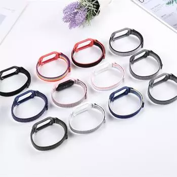 Нейлоновый ремешок-петля для умных часов xioami mi Band 9, сменный ремень correa, дышащий спортивный браслет для xioami mi Band 8 серый/чёрный