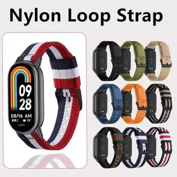 Нейлоновый ремешок-петля для Xiaomi Mi 8 Pro Redmi Watch 4 Xiaomi Mi Band 8 7 6 5, сменный браслет, плетеный спортивный ремень, быстросъемный ремешок для часов For Redmi watch 4 чёрный