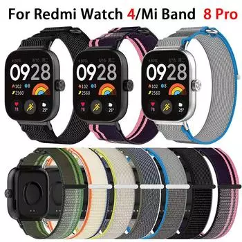 Нейлоновый ремешок-петля для Xiaomi Redmi Watch 4, регулируемый эластичный браслет, ремешок для часов для Mi Band 8 Pro, аксессуары для ремешков Mi Band 8 Pro