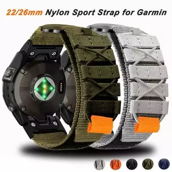 Нейлоновый ремешок Quick Fit 22 мм 26 мм для Garmin Fenix 7 7X 6X Pro/Epix Pro Gen 2 51 мм 47 мм/Fenix6 5Plus 5XPlus плетеный ремешок для часов 22MM синий