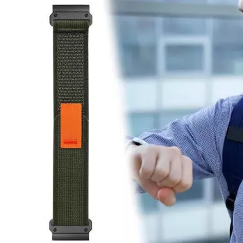 Нейлоновый ремешок с крючком и петлей, быстросохнущий ремешок для часов для Fenix 7x Pro Men, черный, серый Black Gray