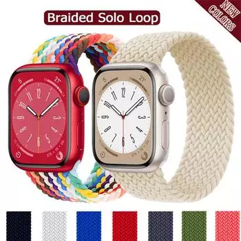 Нейлоновый ремешок с петлей для Apple Watch, ремешок 44 мм, 40 мм, 45 мм, 41 мм, 38 мм, эластичный дышащий нейлоновый плетеный ремешок iWatch серии 3, 5, 6, se 7, ремешок 38mm 40mm 41mm & S