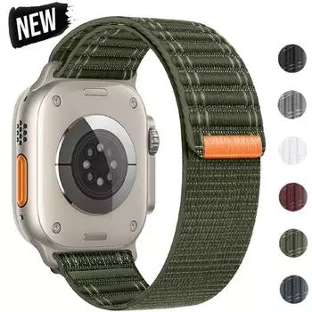 Нейлоновый ремешок Solo Loop для Apple Watch Band Ultra 2 49 мм 45 мм 44 мм 42 мм 41 мм 40 мм 38 мм Браслет для iWatch Series 9 8 7 6 SE 5 4 38/40/41mm белый