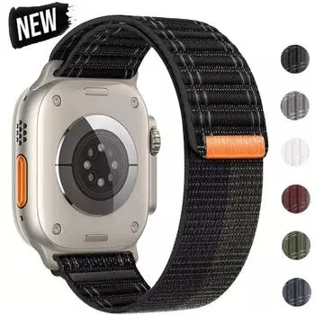 Нейлоновый ремешок Solo Loop для Apple Watch Band Ultra 2 49 мм 45 мм 44 мм 42 мм 41 мм 40 мм 38 мм Браслет для iWatch Series 9 8 7 6 SE 5 4 38/40/41mm белый