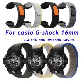 Нейлоновый ремешок Trail Loop для Casio G-SHOCK GA-110 100 700 GD100 DW5600 GW-M5610, ремешок для часов 16 мм, спортивный браслет на руку, ремень 16mm бежевый/жёлтый