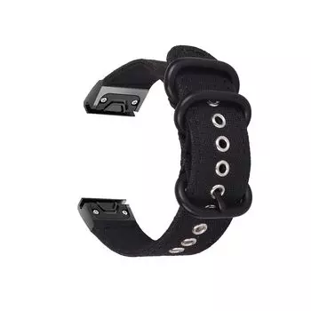 Нейлоновый ремешок в стиле милитари 22 мм 26 мм для GARMIN FENIX7 7X PRO 6 6X, мягкий износостойкий ремешок, корпус для 965, инстинктивная замена ремешка 20mm чёрный