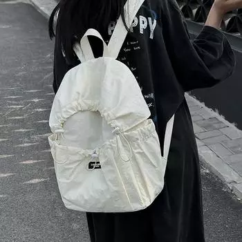 Нейлоновый рюкзак большой емкости, легкий рюкзак для поездок на работу, однотонный школьный рюкзак для школьников чёрный