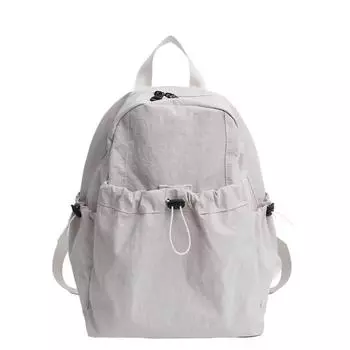 Нейлоновый рюкзак большой вместимости Женский рюкзак для поездок Студенческий школьный рюкзак бежевый