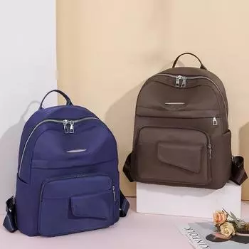 Нейлоновый рюкзак большой вместимости, женский рюкзак для поездок на работу, однотонный рюкзак, легкий уличный рюкзак для путешествий синий