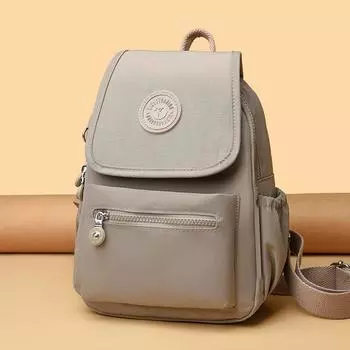 Нейлоновый рюкзак для женщин, однотонная сумка, большой емкости, дорожный рюкзак хаки