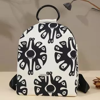 Нейлоновый рюкзак для женщин с принтом, дорожная сумка чёрный