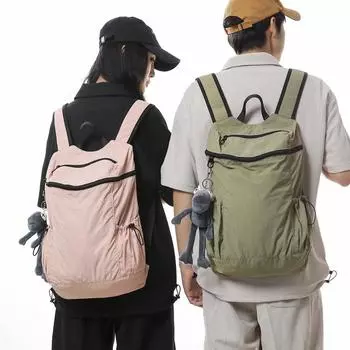 Нейлоновый рюкзак, легкий рюкзак большой емкости, горный рюкзак, походный рюкзак, повседневный рюкзак, простой однотонный рюкзак чёрный