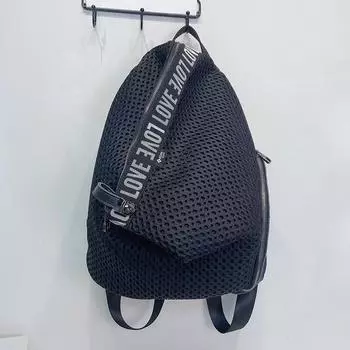 Нейлоновый рюкзак, модная женская сумка, дизайнерская сетчатая сумка, персонализированный нестандартный большой карманный рюкзак, повседневная дорожная сумка чёрный