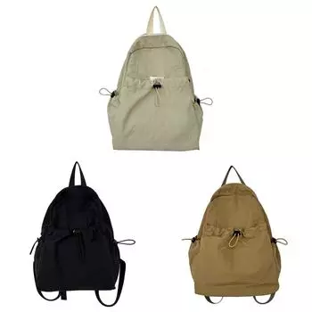 Нейлоновый рюкзак на шнуровке большой вместимости для мужчин и женщин. (бежевый)