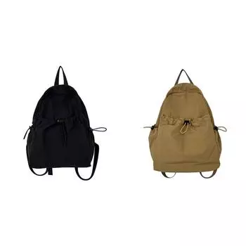 Нейлоновый рюкзак на шнуровке большой вместимости для мужчин и женщин. (черный)