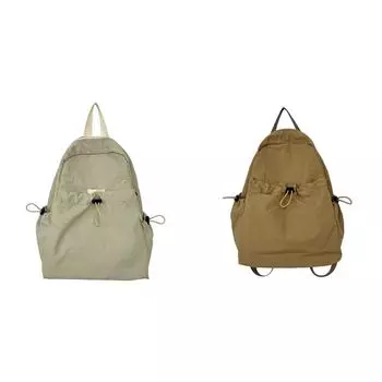 Нейлоновый рюкзак на шнуровке большой вместимости для мужчин и женщин. (бежевый)
