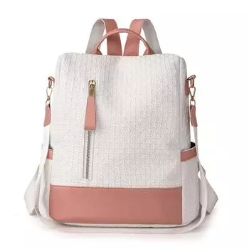 Нейлоновый рюкзак Женская сумка Цветной контрастный рюкзак синий