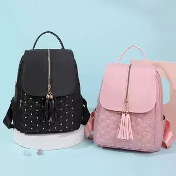 Нейлоновый рюкзак, женская сумка, повседневная школьная сумка для женщин чёрный