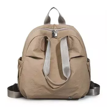 Нейлоновый рюкзак женский большой вместимости легкий школьный рюкзак студенческий дорожный рюкзак хаки