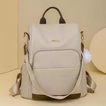 Нейлоновый рюкзак женский цветной блок большая вместительная сумка через плечо уличный противоугонный рюкзак чёрный