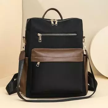 Нейлоновый рюкзак, женский рюкзак большой вместимости, школьный рюкзак чёрный