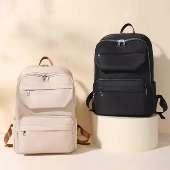 Нейлоновый рюкзак, женский рюкзак большой вместимости, многофункциональный школьный рюкзак для путешествий чёрный