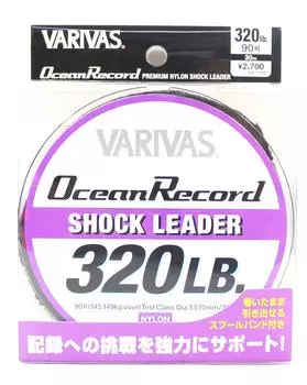 Нейлоновый шнур Varivas Ocean Record Shock Leader, 30 м, 320 фунтов (0023) чистый