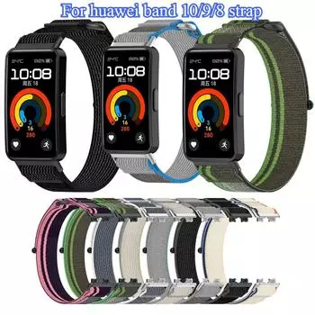 Нейлоновый сменный спортивный ремешок для умных часов Huawei Band 8/9/10, ремешки для ремня фиолетовый/розовый