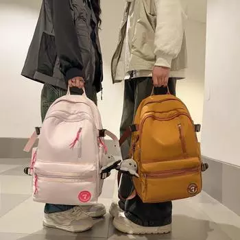 Нейлоновый водонепроницаемый женский рюкзак, легкий дорожный рюкзак для пар, мужской школьный рюкзак большой вместимости белый