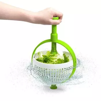 Нейлоновый вращающийся дуршлаг с вращающейся вертушкой для салата, устойчивый к царапинам, со складной ручкой 1 Pcs