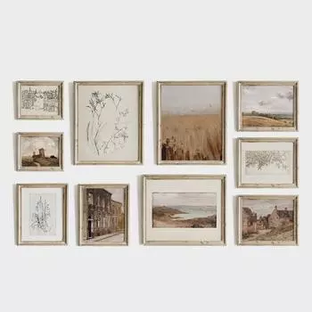 Нейтральная галерея, картина на холсте, ретро настенный художественный набор, плакат на скандинавскую тему и принты, винтажный теплый тон для украшения дома, картины, искусство 21x30cm No Frame