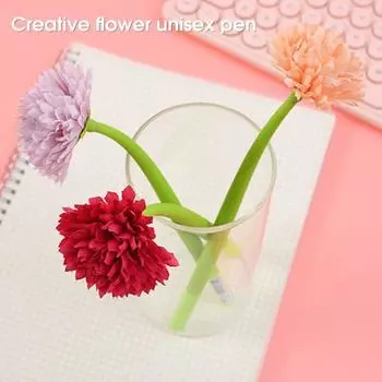 Нейтральная ручка, искусственный цветок, гладкое письмо, портативная гелевая ручка с имитацией цветка, защита от царапин, школьные принадлежности G