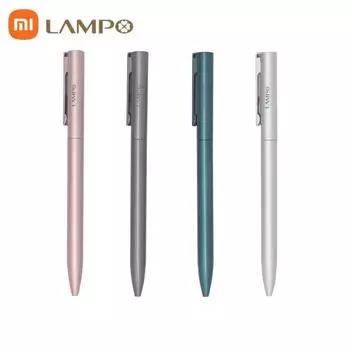 Нейтральная ручка Xiaomi LAMPO 0,5 мм, черный сменный металлический поворотный переключатель, гладкая мягкая ручка для письма для офиса, дома, школы