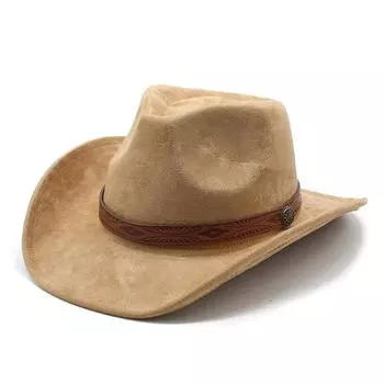 Нейтральная шляпа в стиле джаз, простая замшевая этническая шляпа, джазовая шляпа с закругленными полями M56-59cm