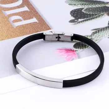 Нейтральные подарки уличный браслет модные ювелирные изделия браслет сталь титан силикон