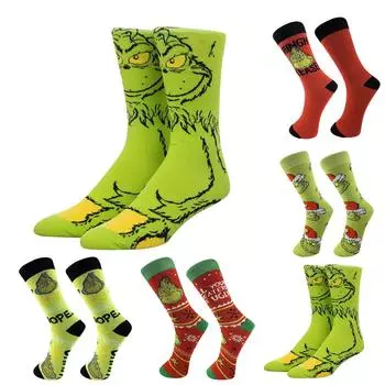 Нейтральные рождественские носки Носки Санта-Клауса Чулки с лосем Подарок One Size