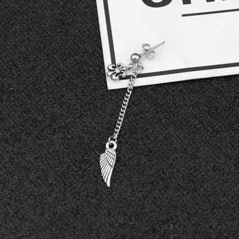 Нейтральный стиль Серьги из нержавеющей стали Персонализированные серьги-крылышки с кисточками Аксессуары для сережек Мужские и женские проколотые уши Клипсы