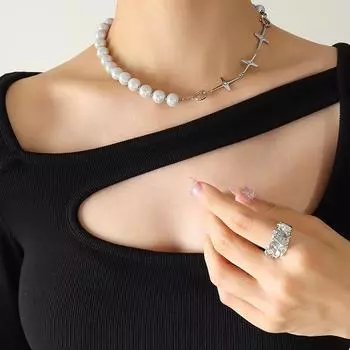 Нейтральный ветер вдовствующая императрица светоотражающие имитация опала бусины крест циркон инкрустированный титан сталь ожерелье женский