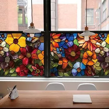 Неклеящаяся наклейка на окно, электростатическая, без клея, защита от ультрафиолета, прочная, приватная, декоративная наклейка