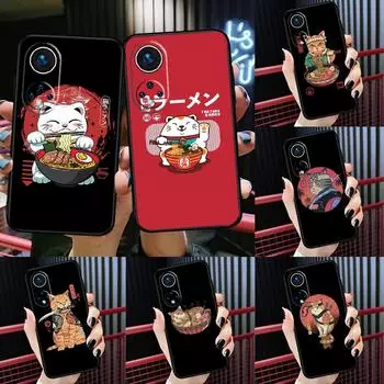 Neko Ramen Japan Cat Anime для Huawei P30 Pro P20 P40 Nova 5T 9 P Smart Z 2021, чехол для Honor 8X 9X 10i 50 Lite Huawei Nova 9