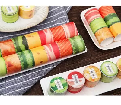 Neko Sennin Masking Set of 6 DIY Christmas Planner Miscellaneous Food Tape, Rolls, PET, Gift, Decoration, Transparent, Material, Stationery,