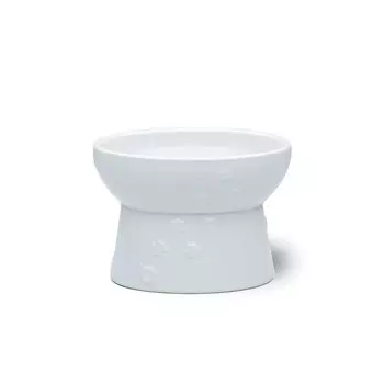 Nekoichi Cat Food Bowl with Mino Made in Japan Reduces Microwave Dishwasher Safe Legs, Ware, (White, Food), Spitting, &