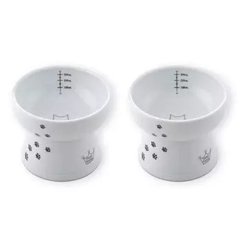Nekoichi Happy Dining Cat миска для воды с силиконовым покрытием High Cat для посудомоечной машины в микроволновой печи, набор из 2 ножек, тип, узор, противоскользящее покрытие в комплекте, безопасное,