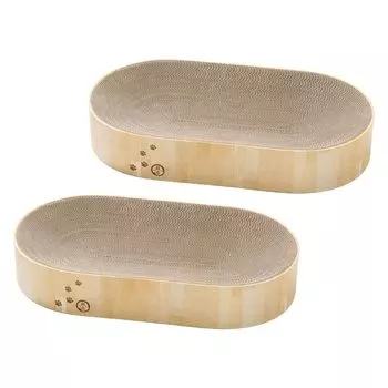 Nekoichi Nail Sharpener Balibari Bowl XL Oval Light Brown Set of 2