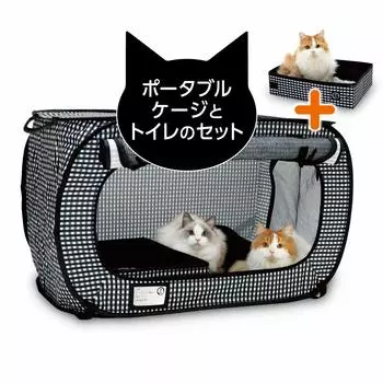 Nekoichi Переносная клетка и туалет для кошек чёрный