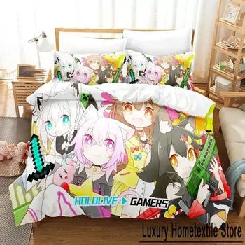 Nekomata Okayu Bedding Set Boys Girls Twin Queen Size Duvet Cover Pillowcase Bed Kids Adult Fashion Home Textile Customizable 70x133cm 2pcs