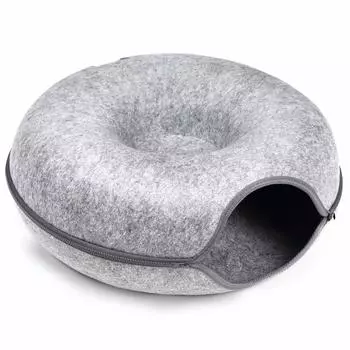 Nekonotomosha Nyan Donut серый моющийся прочный войлочный куполообразный туннель для кошек отдельный домик для кошек [] серый