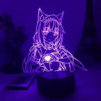 Nekopara светодиодный ночник акриловая фигурка датчик света для декора спальни настольные лампы детский подарок на день рождения аниме модель игрушечные лошадки